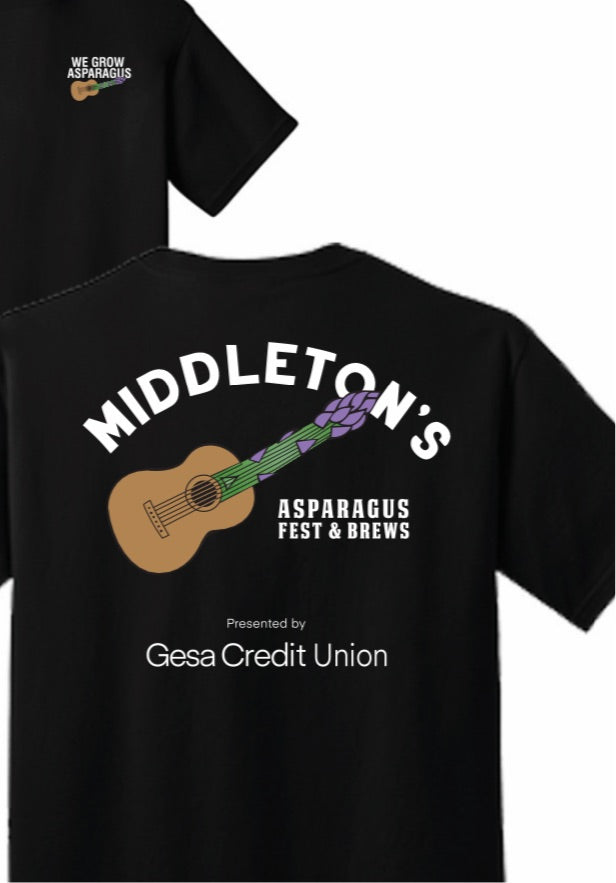 Shirt (Black Short Sleeve) Asparagus Fest Middleton Farms