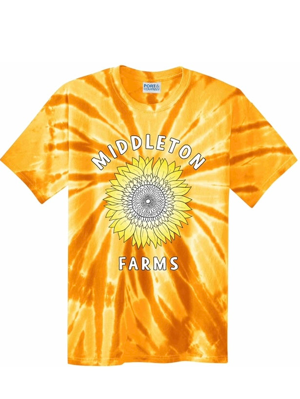 tie dye yellow shirt